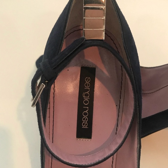 Sergio Rossi navy suede pumps - Picture 3 of 4